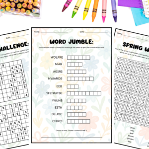 spring printables activities in english and spanish, actividades de primavera