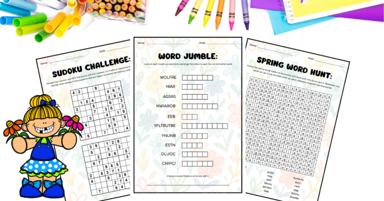 spring printables activities in english and spanish, actividades de primavera